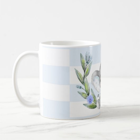 Wasserfarbe Niedlich Elefantengrün Kaffeetasse (Links)