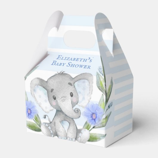 Wasserfarbe Niedlich Elephant Boy Baby Dusche Geschenkschachtel (Vorderseite)
