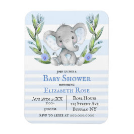 Wasserfarbe Niedlich Elephant Boy Baby Dusche lädt Magnet