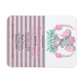 Wasserfarbe Niedlich Elephant Girl Baby Dusche läd Magnet (Horizontal)