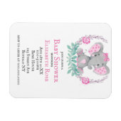 Wasserfarbe Niedlich Elephant Girl Baby Dusche läd Magnet (Horizontal)