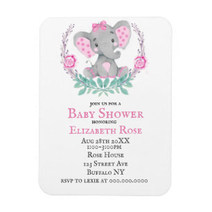 Wasserfarbe Niedlich Elephant Girl Baby Dusche läd Magnet