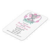 Wasserfarbe Niedlich Elephant Girl Baby Dusche läd Magnet (Linke Seite)