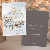 Wasserfarbe Niedlich & gemütlich Kleiner Weißer Hu Feiertagskarte