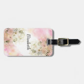 Wasserfarbe Niedlich gurt boho floral personalisie Gepäckanhänger (Vorderseite horizontal)