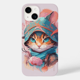 Wasserfarbe Niedlich Hooded Ninja Cat Case-Mate iPhone 14 Hülle