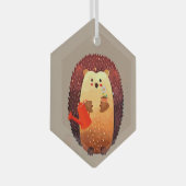 Wasserfarbe Niedlich Igel Gartentier Ornament Aus Glas (Vorderseite Rechts)