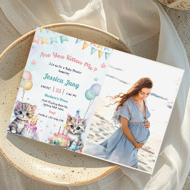 Wasserfarbe Niedlich Kitty Cat Baby Dusche Party F Einladung