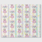 Wasserfarbe Niedlich Kleine Mama und Baby Maus Tie Geschenkpapier (Flach)