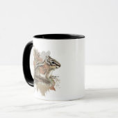 Wasserfarbe Niedlich Kleiner Chipmunk Tierwelt Tasse (Vorderseite Links)