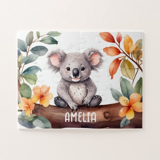 Wasserfarbe Niedlich Koala Personalisiert Puzzle (Horizontal)