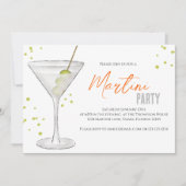 Wasserfarbe Niedlich Martini-Party Whimsischer QR- Einladung (Vorderseite)