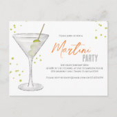 Wasserfarbe Niedlich Martini-Party Whimsischer QR- Postkarte (Vorderseite)