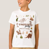 Wasserfarbe Niedlich neutrales Dinosaurier Party G T-Shirt (Vorderseite)