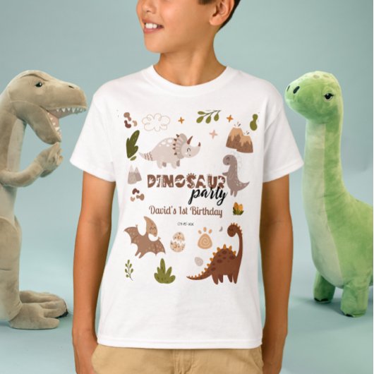 Wasserfarbe Niedlich neutrales Dinosaurier Party G T-Shirt