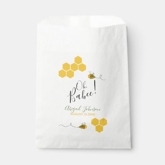 Wasserfarbe Niedlich Oh Babee! Dusche für Hummel Geschenktütchen (Vorderseite)