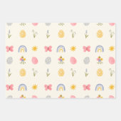 Wasserfarbe Niedlich Ostern Sonnen- und Ostereier Geschenkpapier Set (Vorderseite 3)