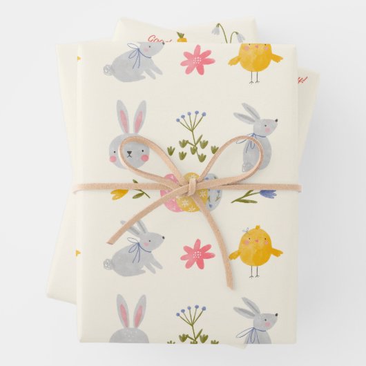 Wasserfarbe Niedlich Ostern Sonnen- und Ostereier Geschenkpapier Set (Beispiel)