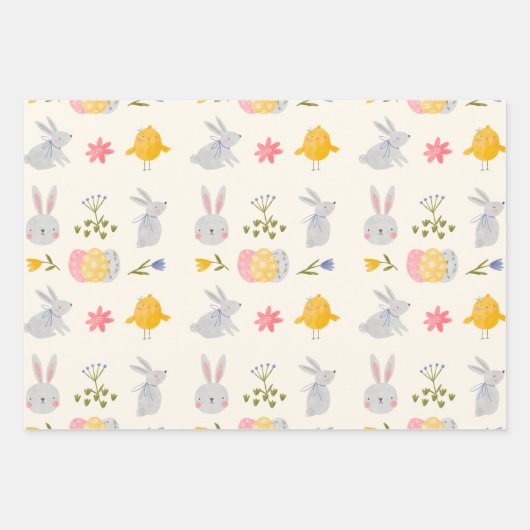 Wasserfarbe Niedlich Ostern Sonnen- und Ostereier Geschenkpapier Set (Vorderseite)