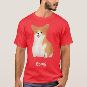 Wasserfarbe Niedlich Pembroke Welsh Corgi Welppy D T-Shirt