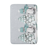 Wasserfarbe Niedlich Pinguin Pine Tree Weihnachten Badematte (Vorderseite Vertikal)