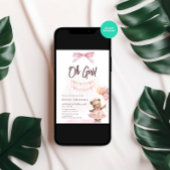 Wasserfarbe Niedlich Pink Teddy Bear Babydusche Einladung