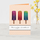 Wasserfarbe Niedlich Popsice Eis Cremes Karte (Gelbe Blume)