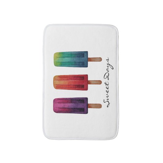 Wasserfarbe Niedlich Popsim Eis Cremes Badematte (Vorderseite Vertikal)