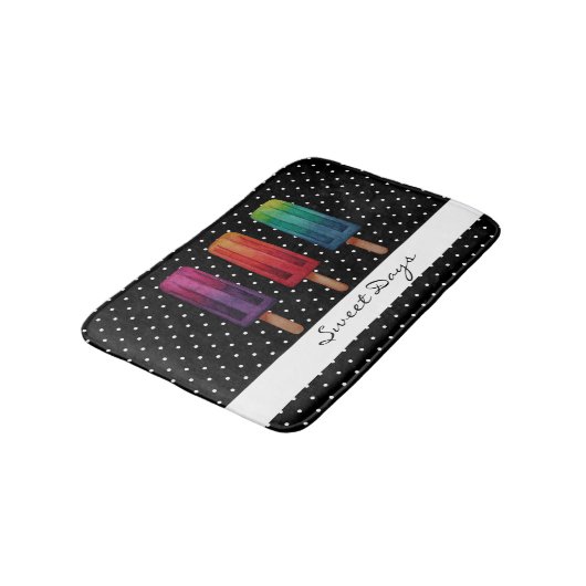 Wasserfarbe Niedlich Popsim Eis Cremes Badematte (Schrägansicht)