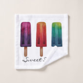 Wasserfarbe Niedlich Popsim Eis Cremes Badhandtuch Set (Waschlappen)