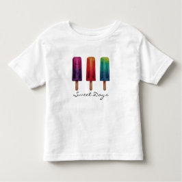 Wasserfarbe Niedlich Popsim Eis Cremes Kleinkind T-shirt