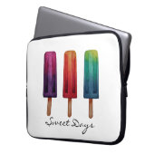 Wasserfarbe Niedlich Popsim Eis Cremes Laptopschutzhülle (Vorderseite Links)