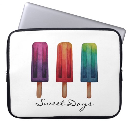 Wasserfarbe Niedlich Popsim Eis Cremes Laptopschutzhülle (Vorderseite)