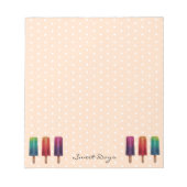 Wasserfarbe Niedlich Popsim Eis Cremes Notizblock (Vorderseite)