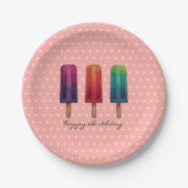 Wasserfarbe Niedlich Popsim Eis Cremes Pappteller (Vorderseite)