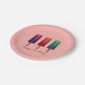 Wasserfarbe Niedlich Popsim Eis Cremes Pappteller (Schrägansicht)