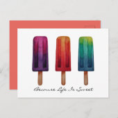 Wasserfarbe Niedlich Popsim Eis Cremes Postkarte (Vorne/Hinten)