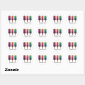 Wasserfarbe Niedlich Popsim Eis Cremes Runder Aufkleber (Blatt)