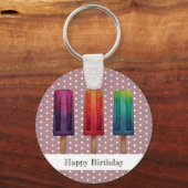 Wasserfarbe Niedlich Popsim Eis Cremes Schlüsselanhänger (Vorderseite)