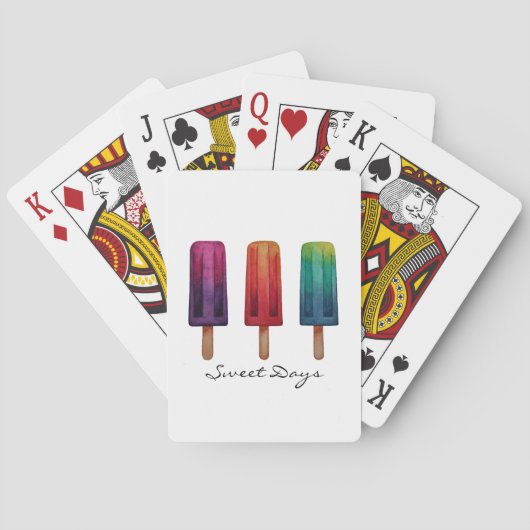Wasserfarbe Niedlich Popsim Eis Cremes Spielkarten (Rückseite)