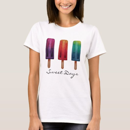 Wasserfarbe Niedlich Popsim Eis Cremes T-Shirt (Vorderseite)