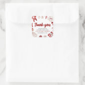 Wasserfarbe Niedlich Red Christmas Winter Baby Dus Quadratischer Aufkleber (Tasche)