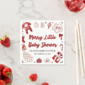 Wasserfarbe Niedlich Red Christmas Winter Baby Dus Serviette (Beispiel)