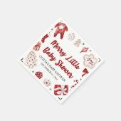 Wasserfarbe Niedlich Red Christmas Winter Baby Dus Serviette (Ecke)