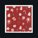 Wasserfarbe Niedlich Red Christmas Winter Baby Dus Serviette<br><div class="desc">Wasserfarbe Niedlich Red Christmas Winter Baby Showküche Napkins</div>