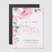 Wasserfarbe Niedlich rosa Blumenzehen Speichern Si Magnetkarte (Vorne/Hinten)