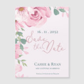 Wasserfarbe Niedlich rosa Blumenzehen Speichern Si Magnetkarte (Vorderseite)