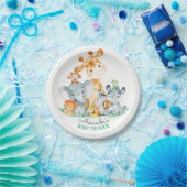 Wasserfarbe Niedlich Safari Jungle Animals Kinderd Pappteller (Party)