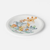 Wasserfarbe Niedlich Safari Jungle Animals Kinderd Pappteller (Schrägansicht)