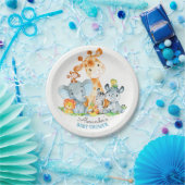 Wasserfarbe Niedlich Safari Jungle Animals Kinderd Pappteller (Party)